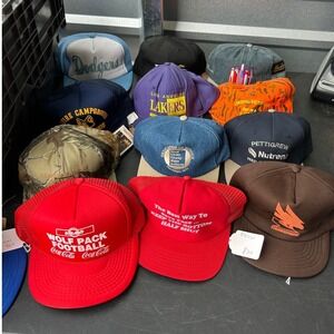 32pc Vintage Hat‎ Lot Bundle Lakers Ford Racing Nissan Sea World Snapback